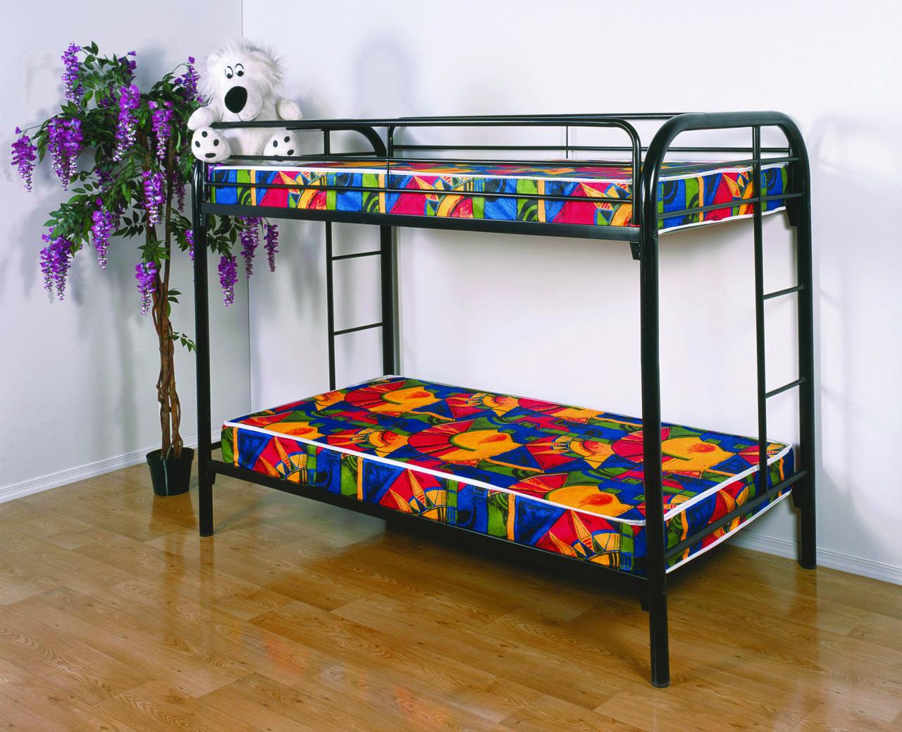 metal bunk beds with mattresses included